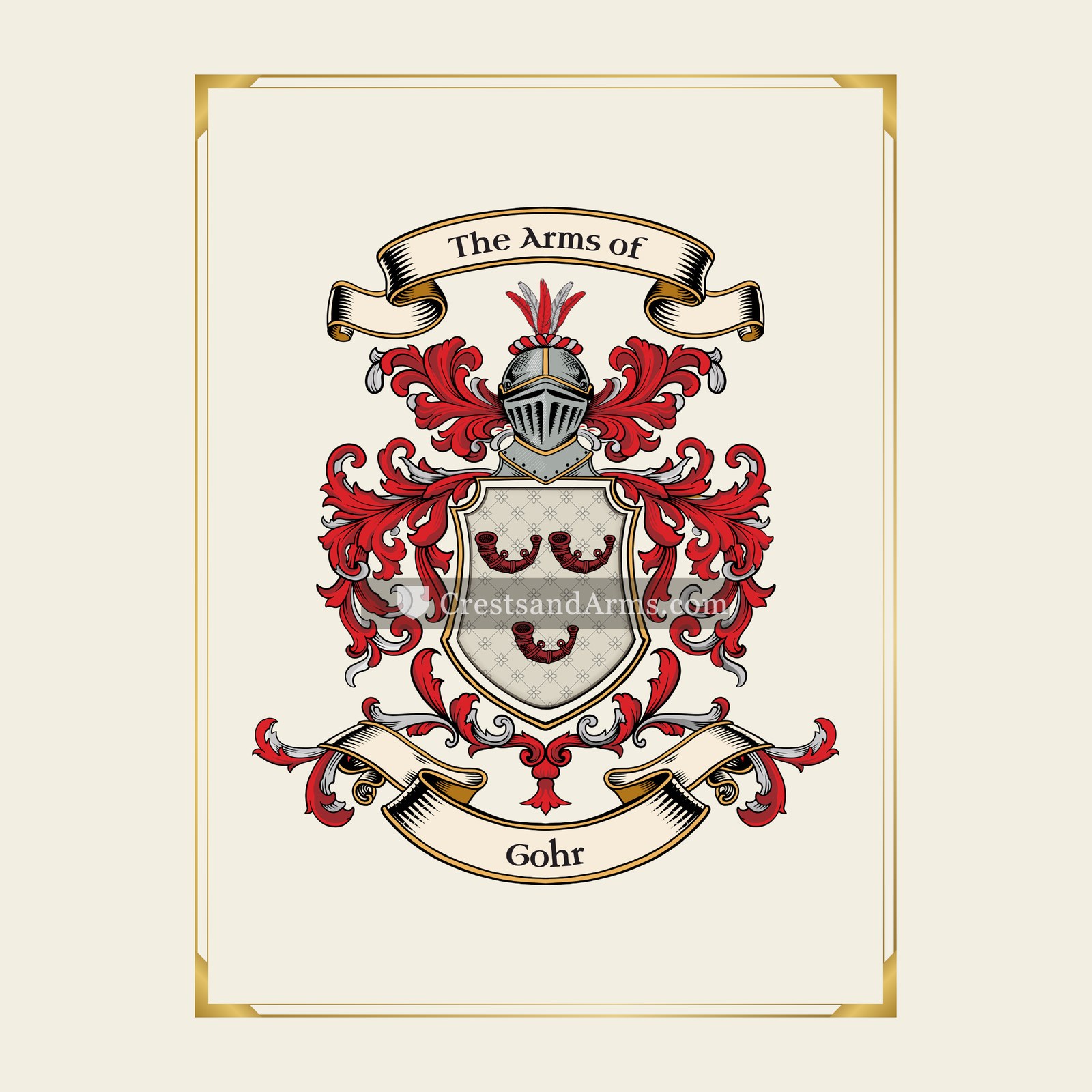 With gold border