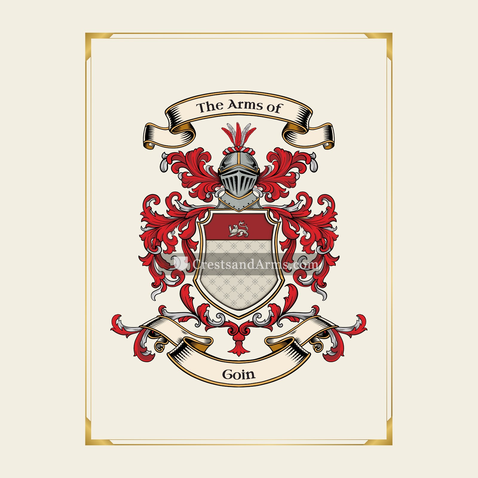 With gold border