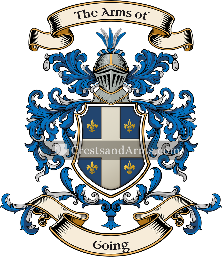 The Going coat of arms, drawn from the recorded blazon