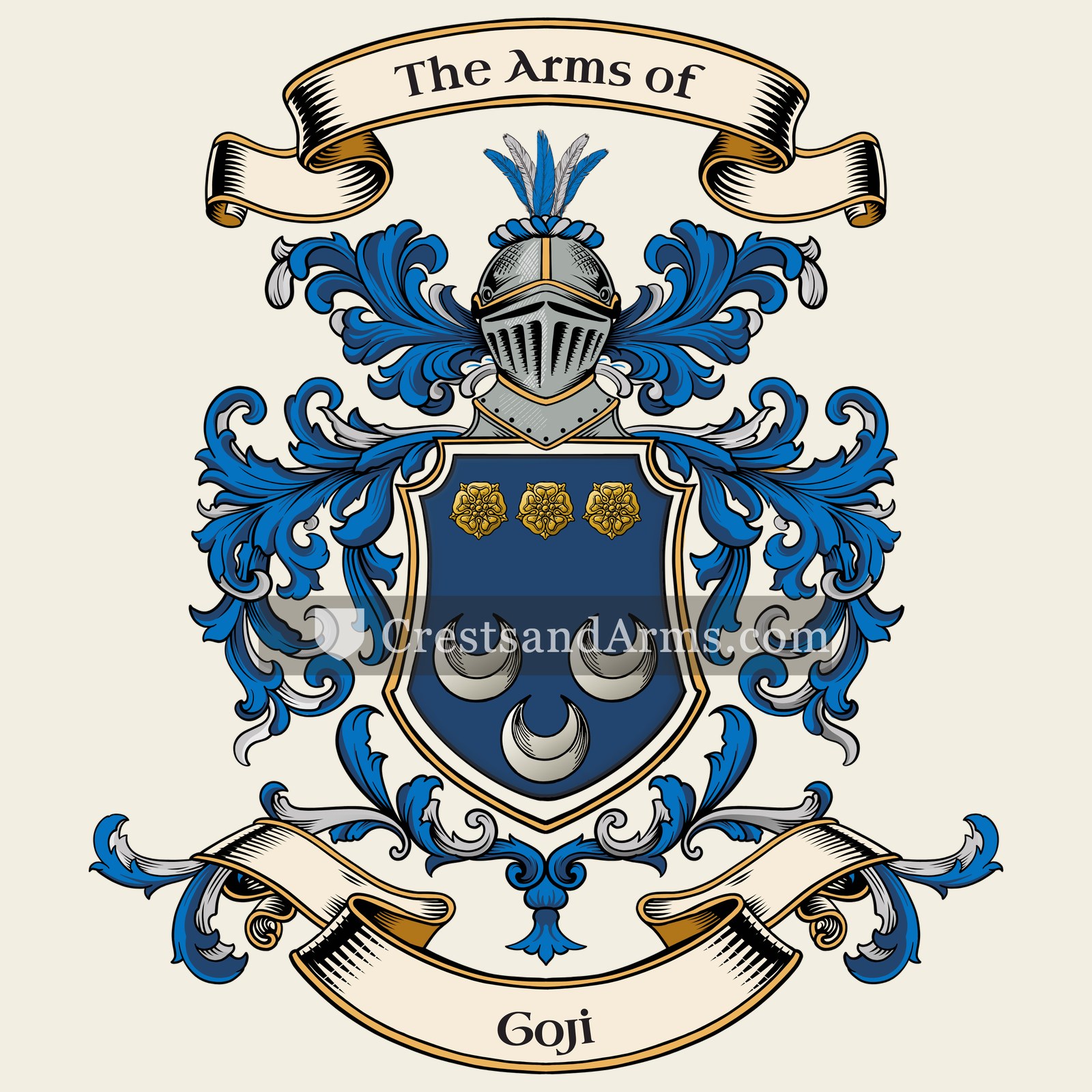 The Goji coat of arms, drawn from the recorded blazon