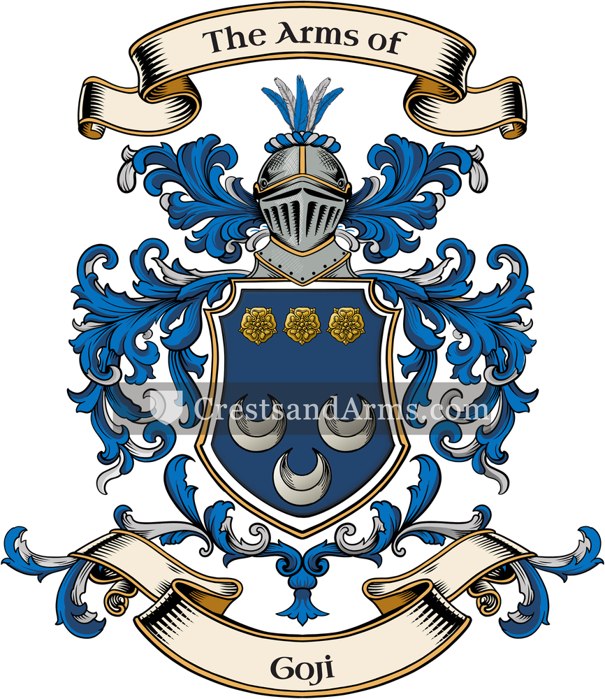 The Goji coat of arms, drawn from the recorded blazon