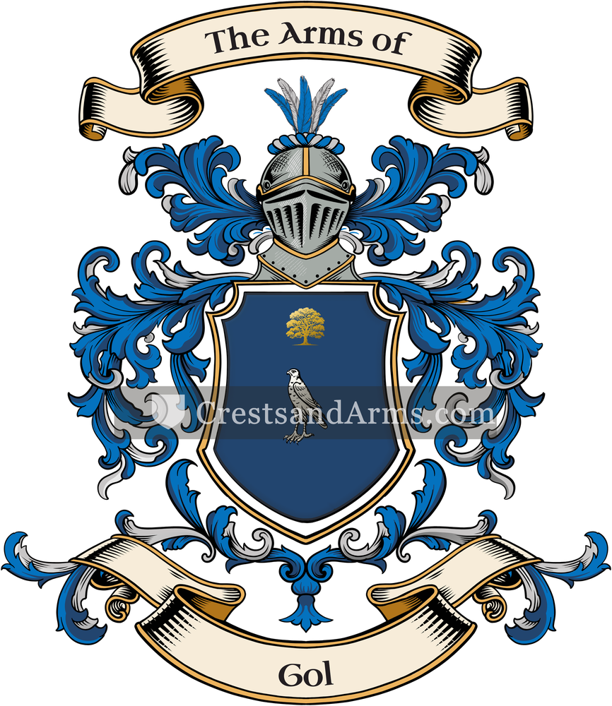 The Gol coat of arms, drawn from the recorded blazon