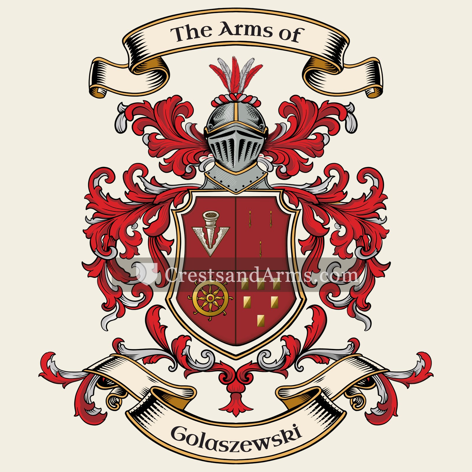 The Golaszewski coat of arms, drawn from the recorded blazon