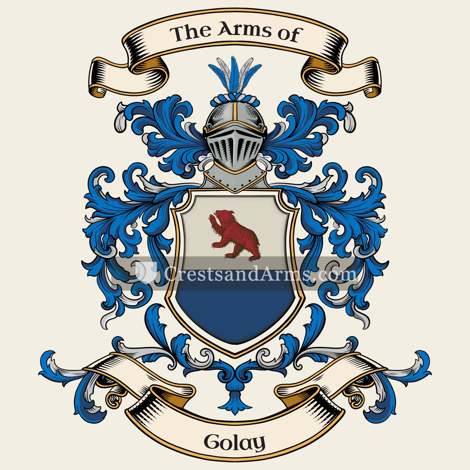 The Golay coat of arms, drawn from the recorded blazon