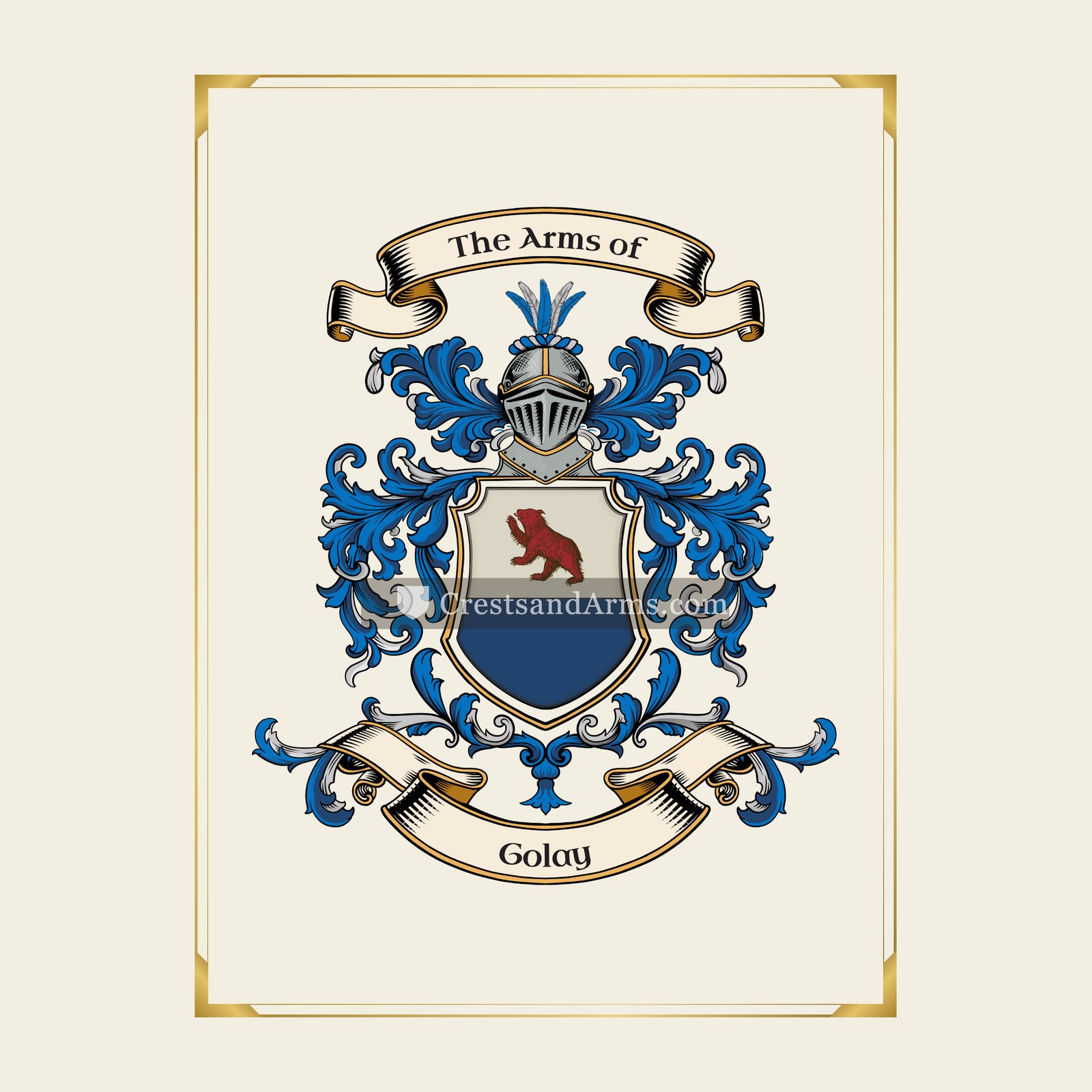With gold border