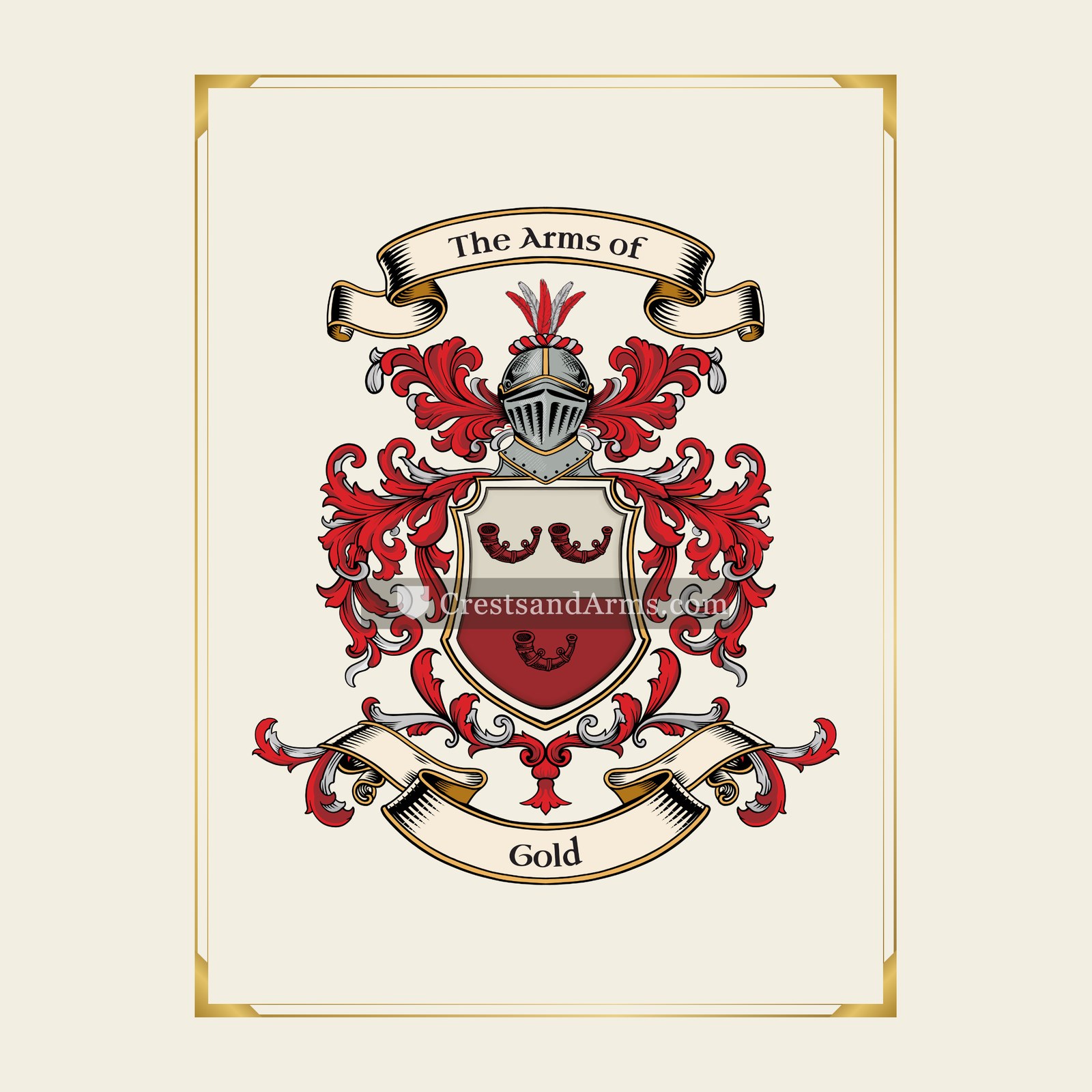 With gold border