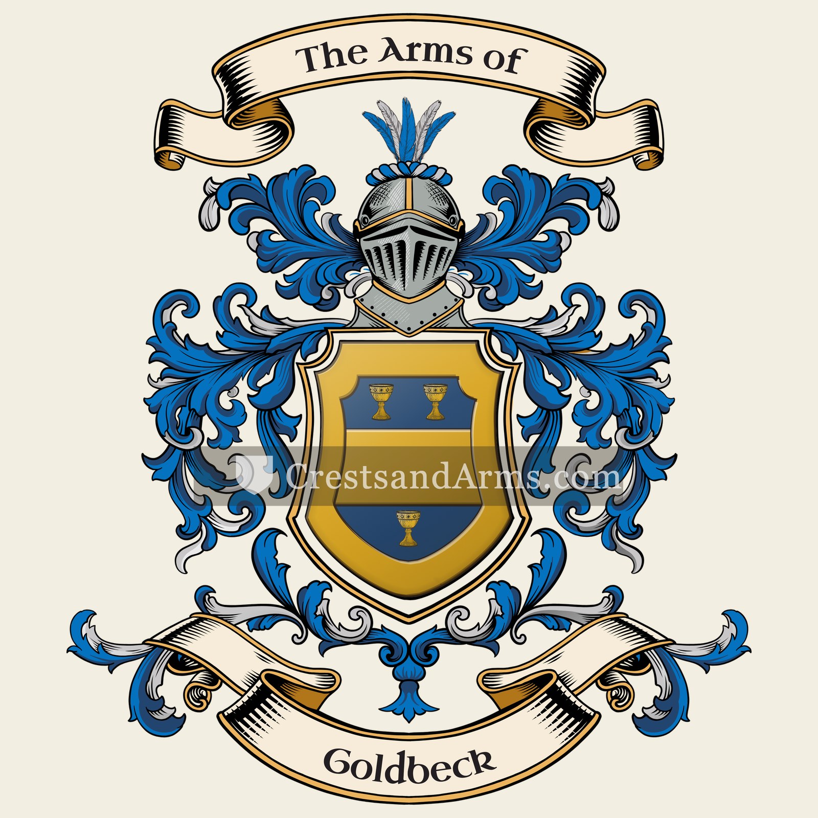 The Goldbeck coat of arms, drawn from the recorded blazon