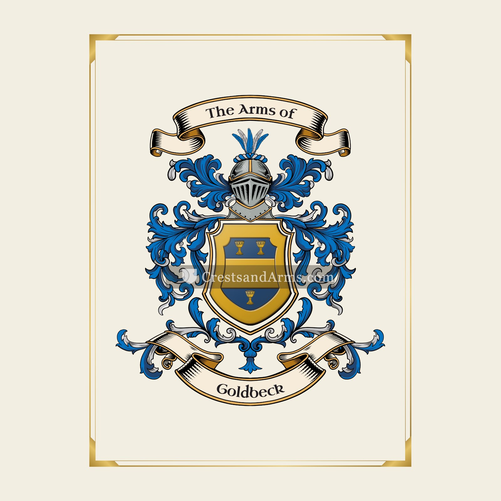 With gold border
