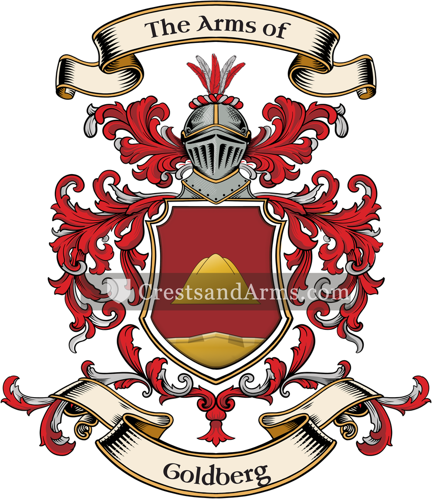 The Goldberg coat of arms, drawn from the recorded blazon