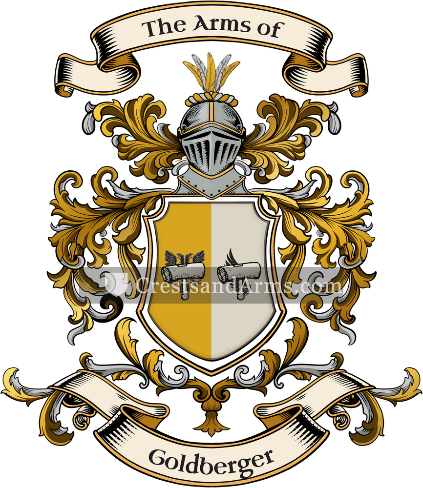 The Goldberger coat of arms, drawn from the recorded blazon