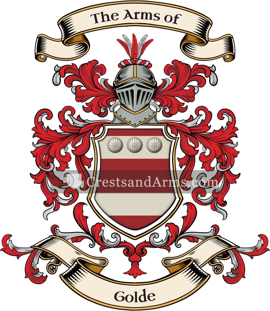 The Golde coat of arms, drawn from the recorded blazon