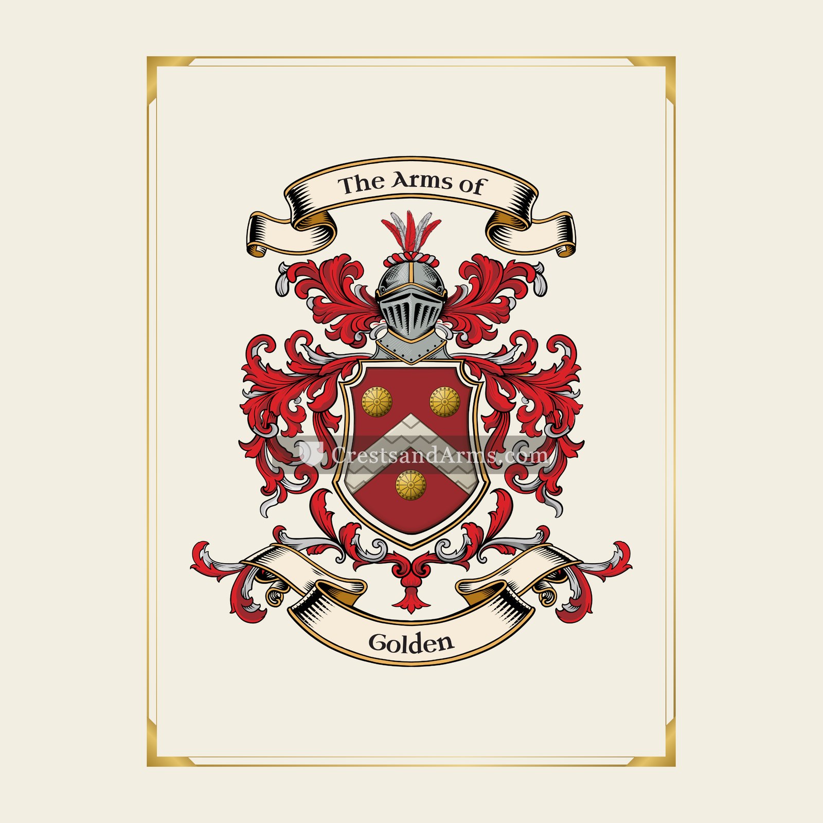 With gold border