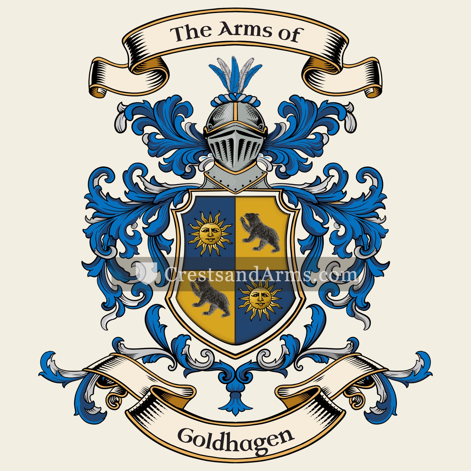 The Goldhagen coat of arms, drawn from the recorded blazon