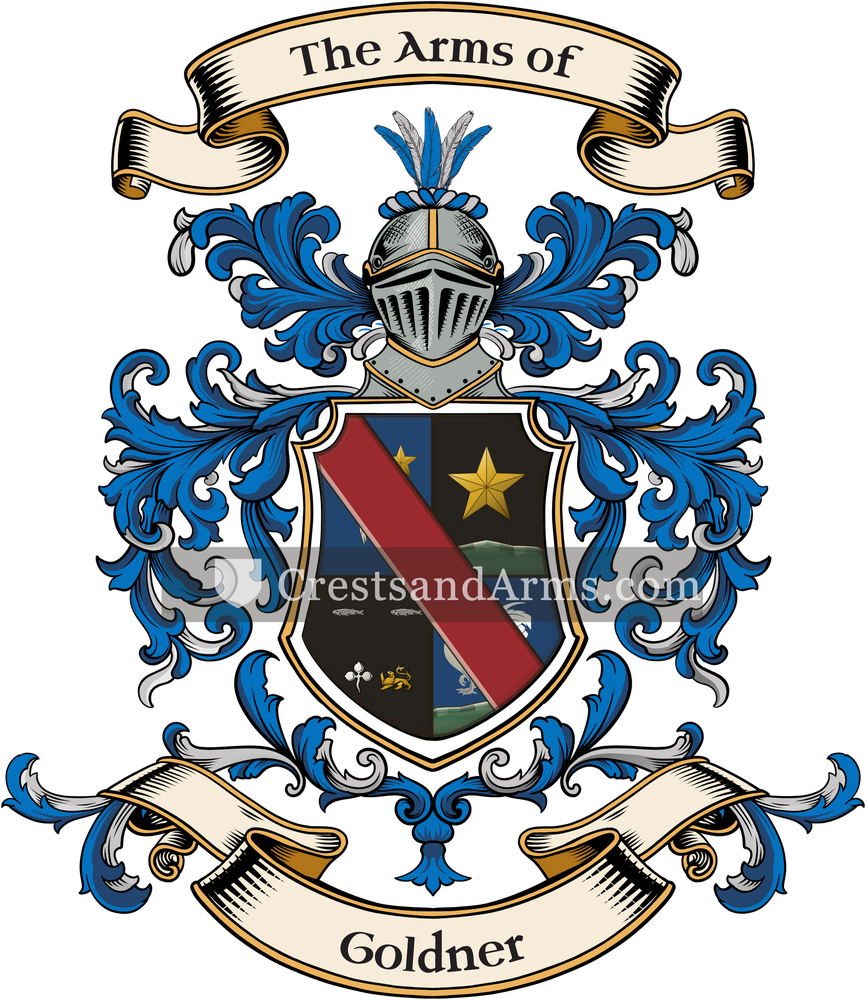 The Goldner coat of arms, drawn from the recorded blazon