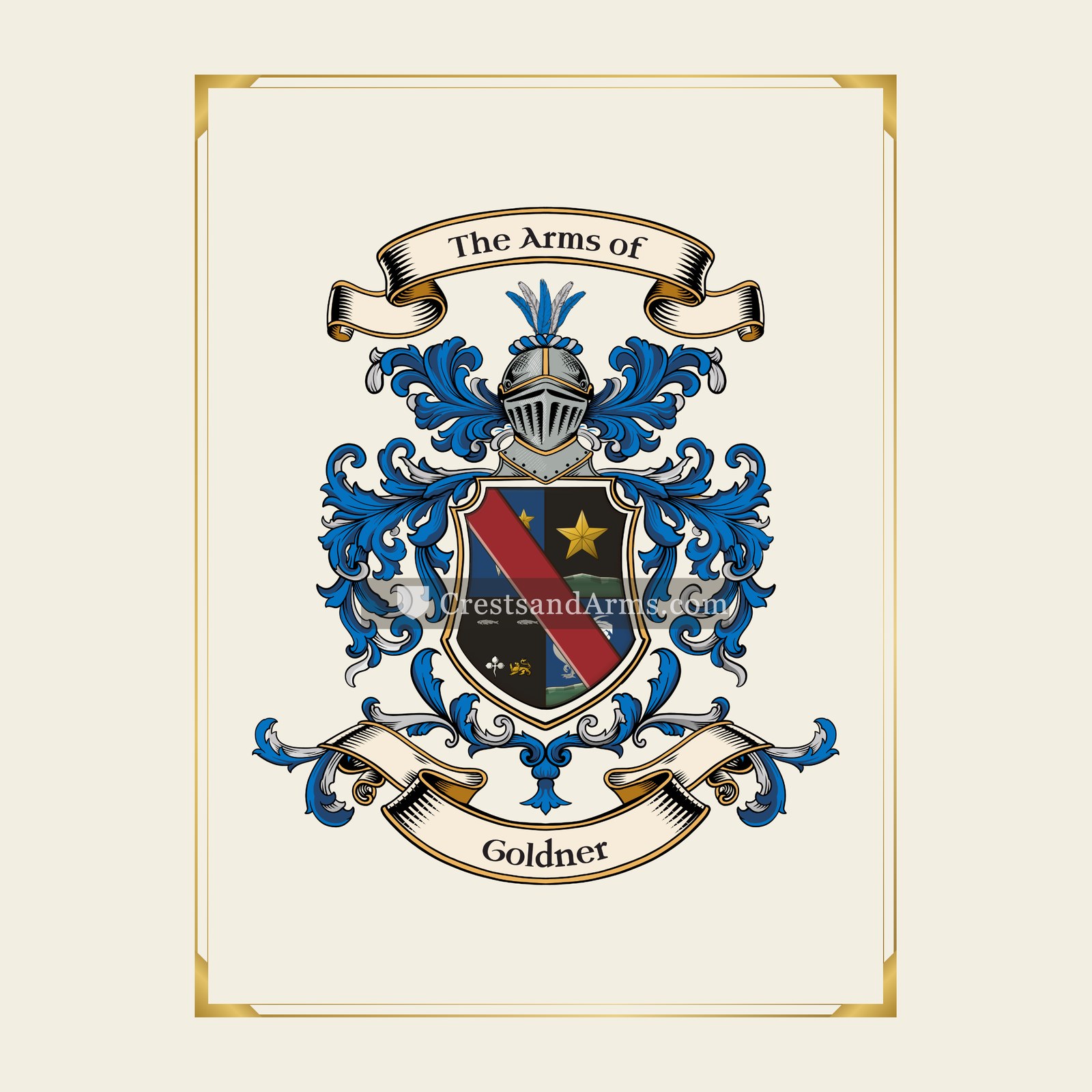 With gold border