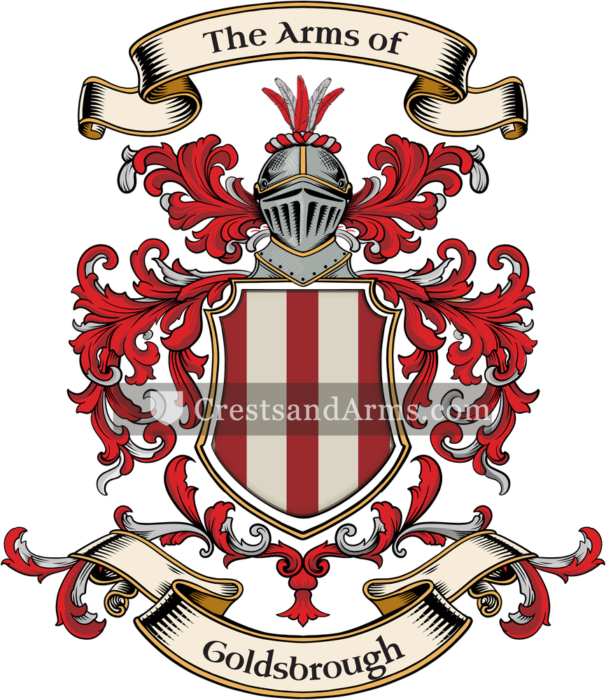 The Goldsbrough coat of arms, drawn from the recorded blazon