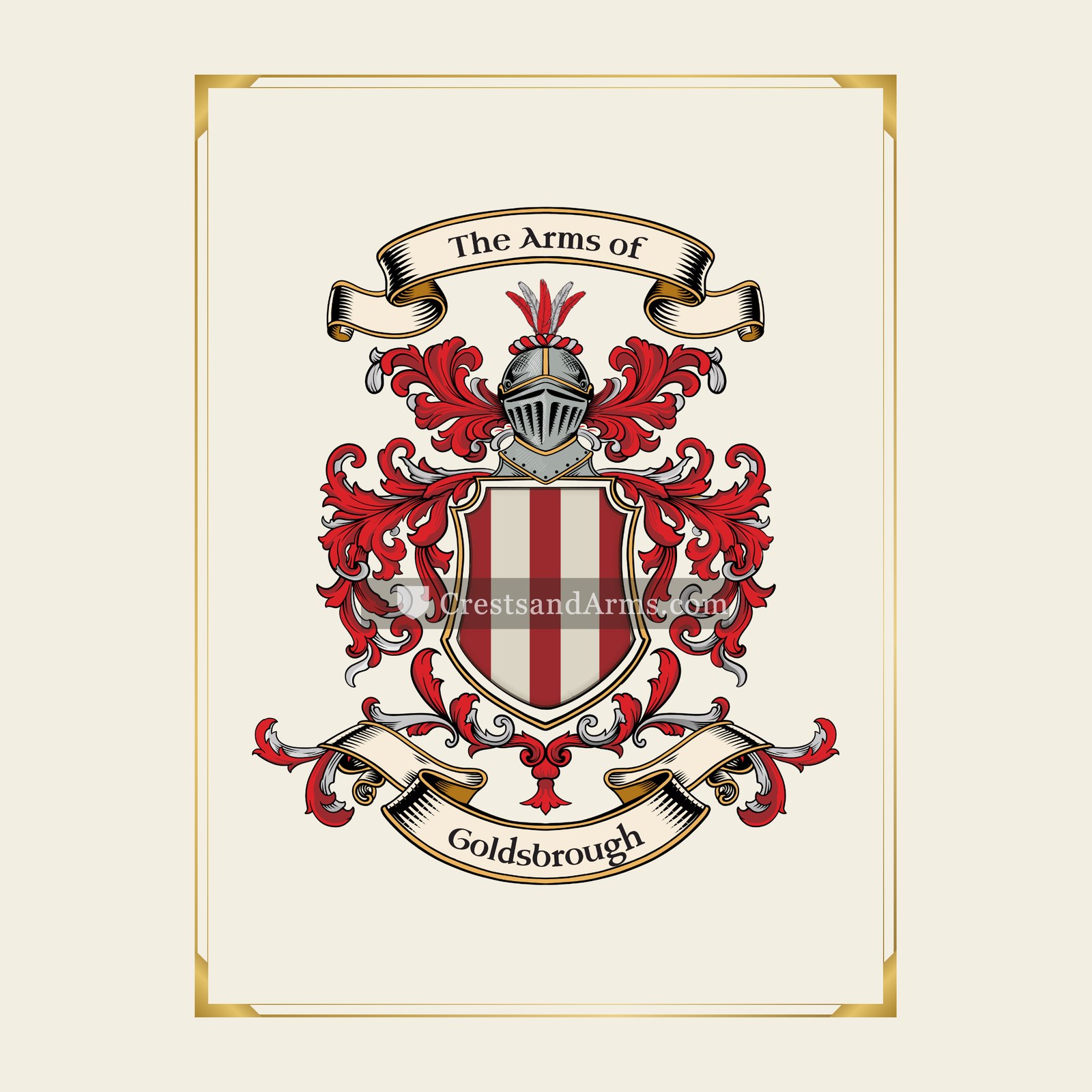 With gold border