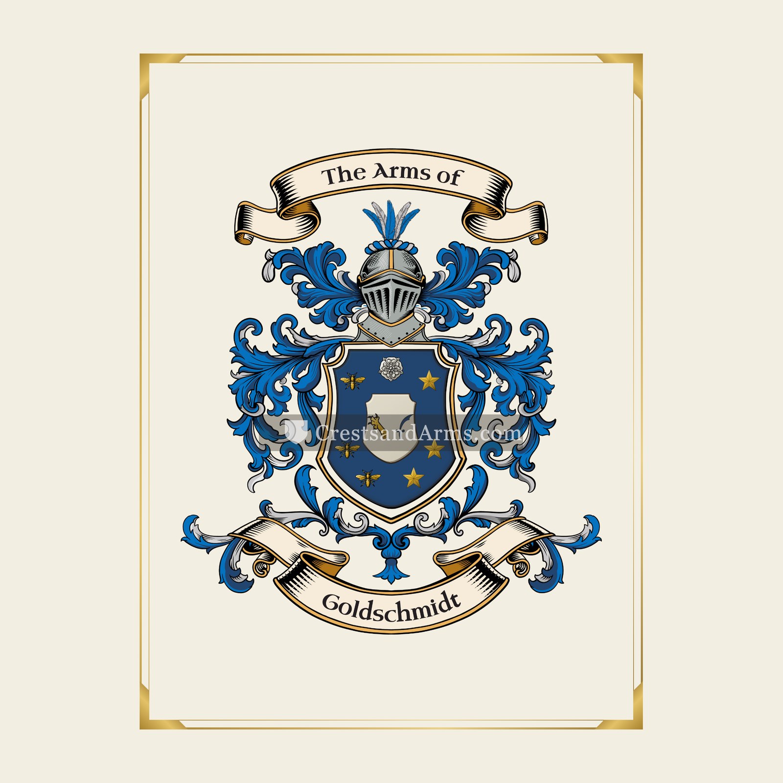 With gold border