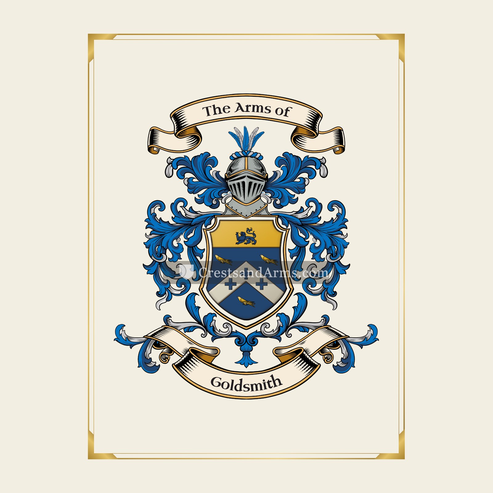 With gold border