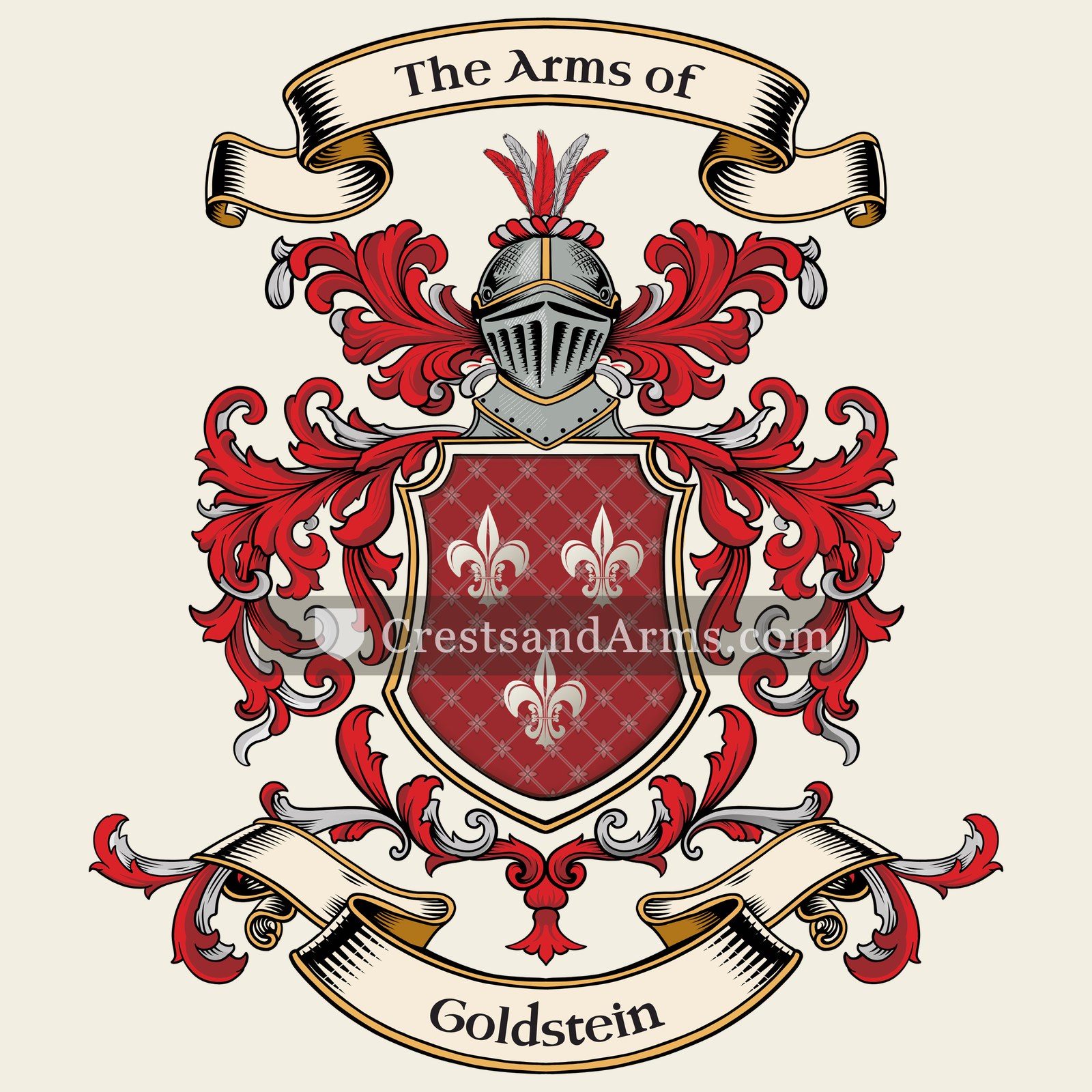 The Goldstein coat of arms, drawn from the recorded blazon