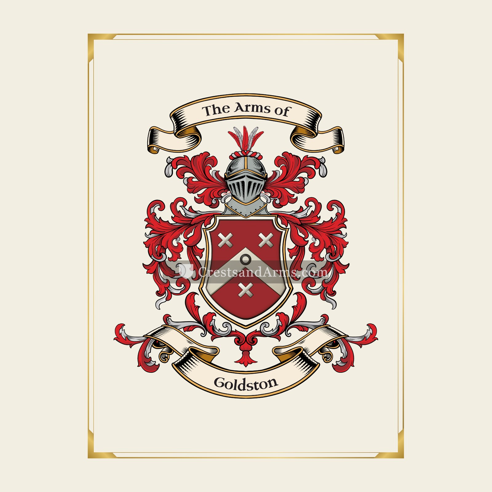 With gold border