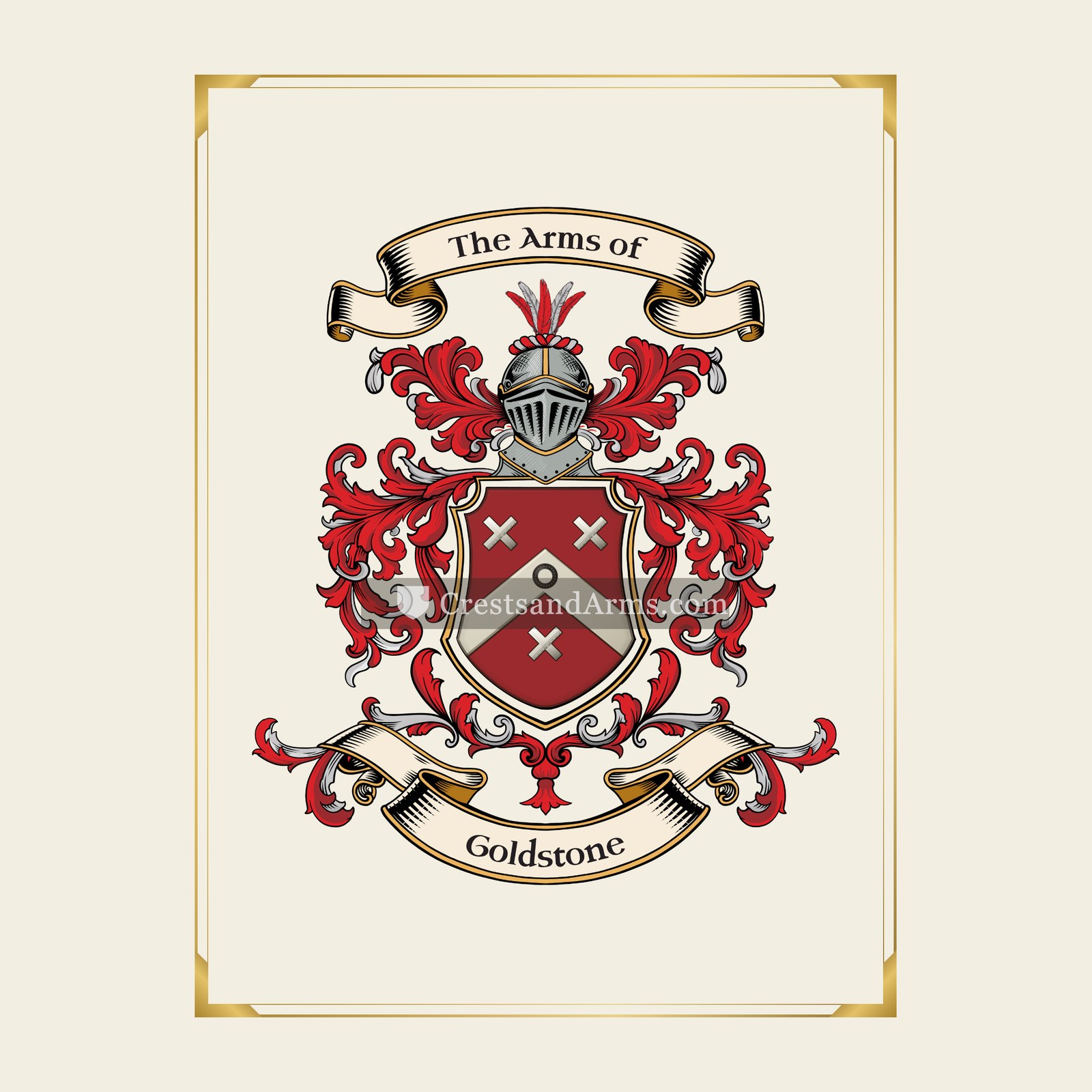 With gold border
