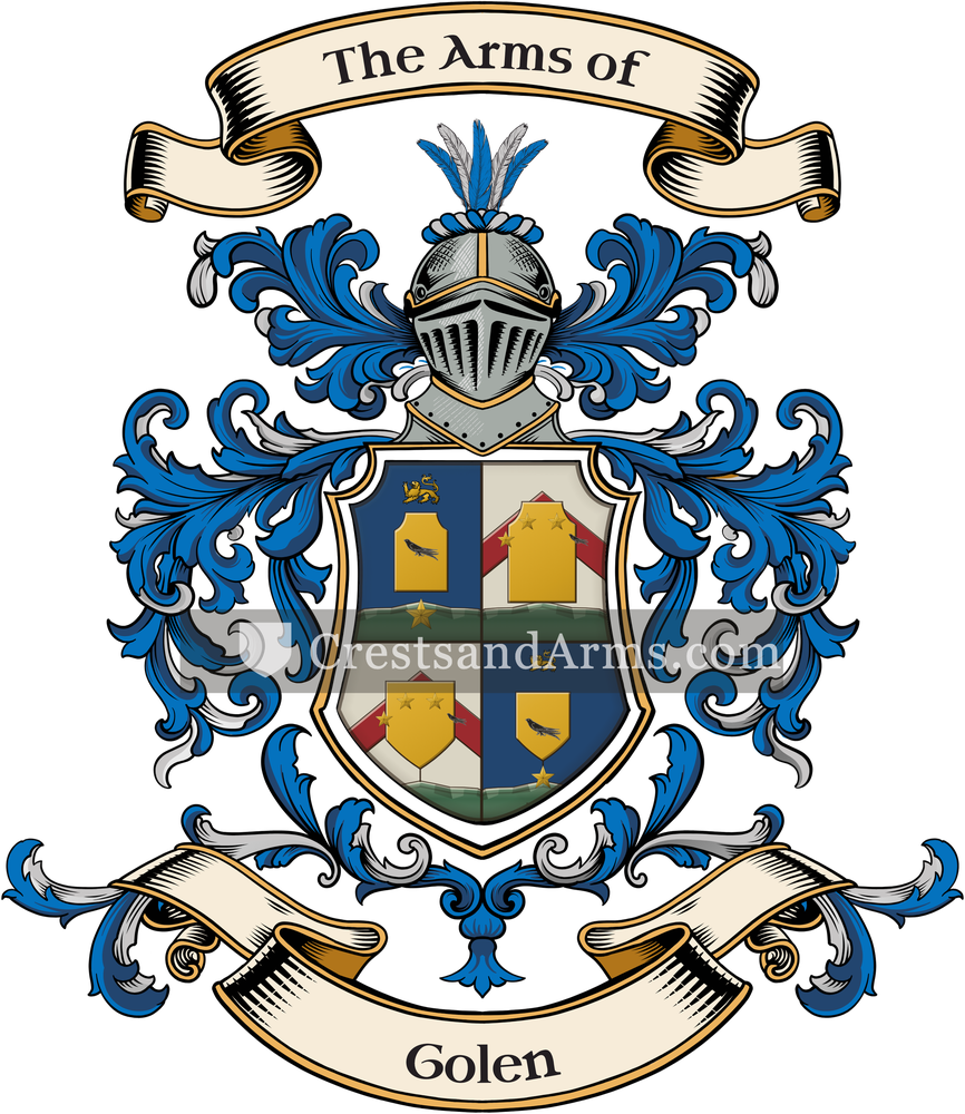 The Golen coat of arms, drawn from the recorded blazon