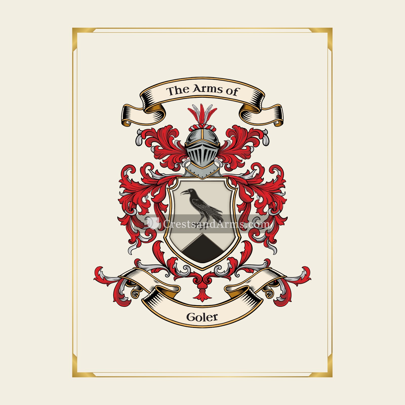 With gold border