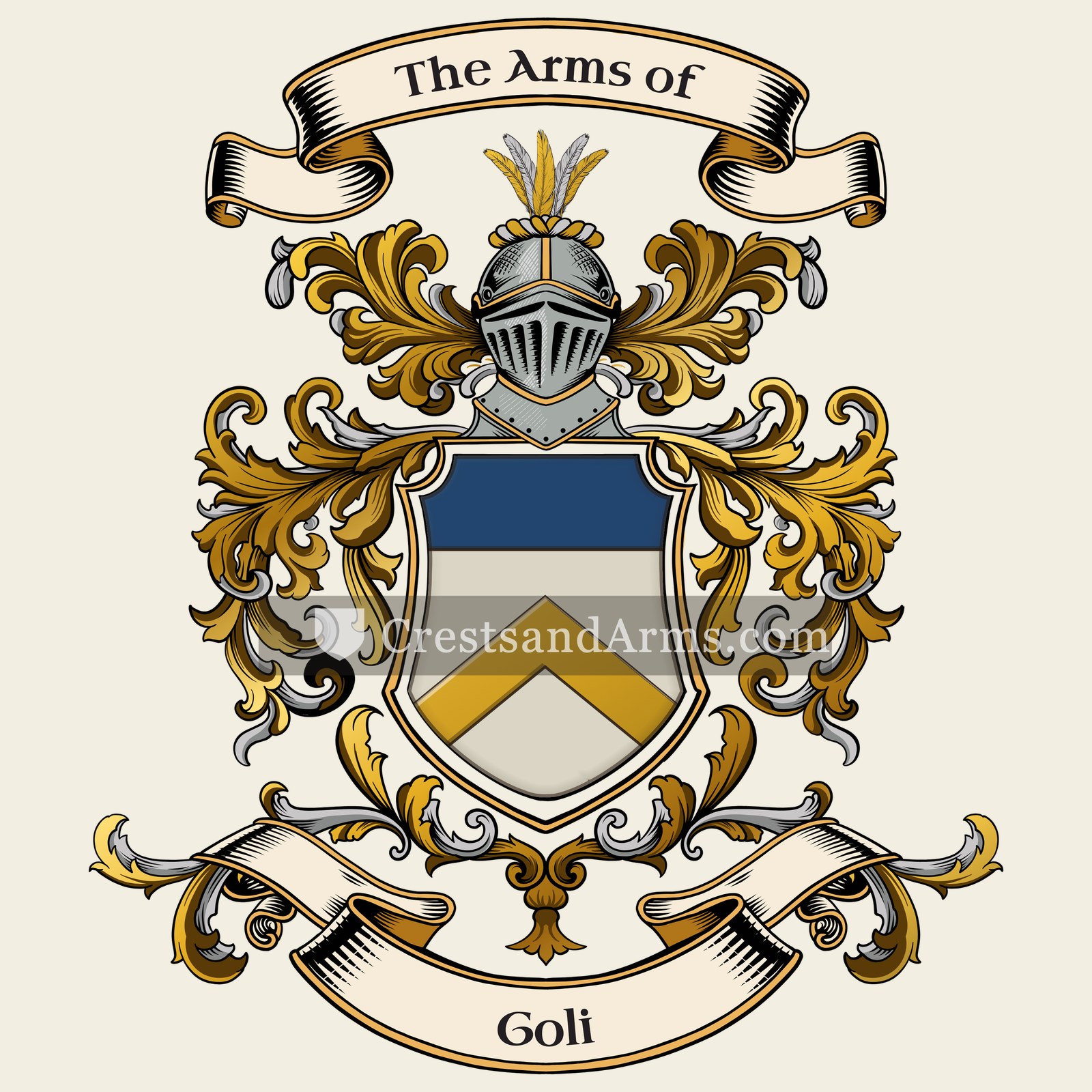 The Goli coat of arms, drawn from the recorded blazon