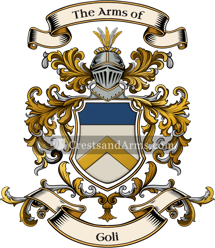 The Goli coat of arms, drawn from the recorded blazon