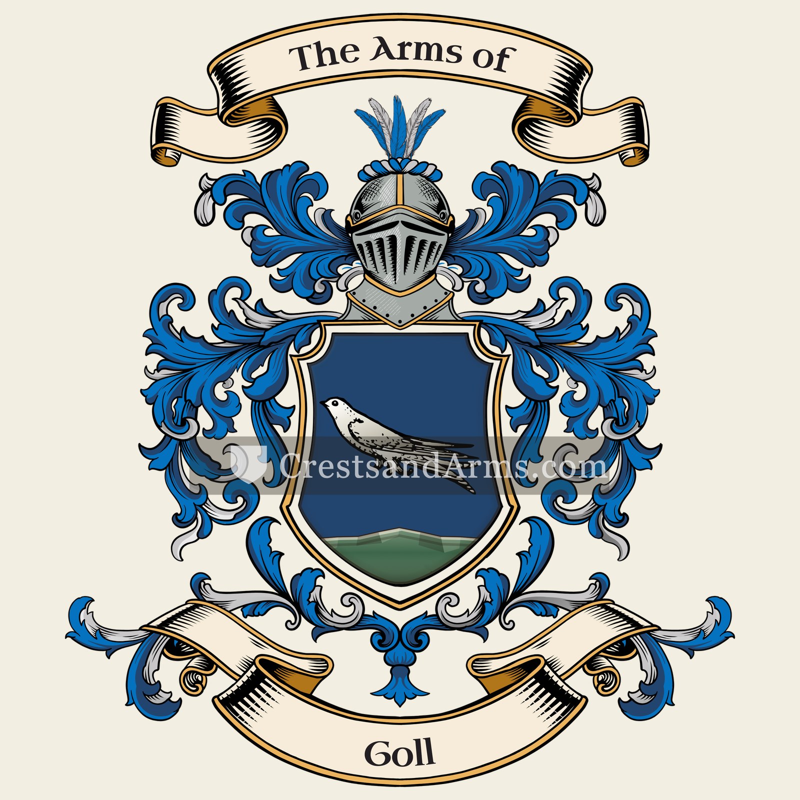 The Goll coat of arms, drawn from the recorded blazon