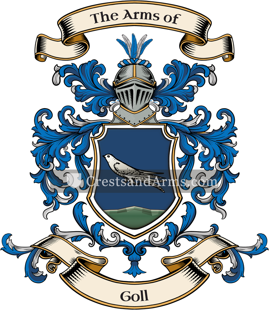 The Goll coat of arms, drawn from the recorded blazon