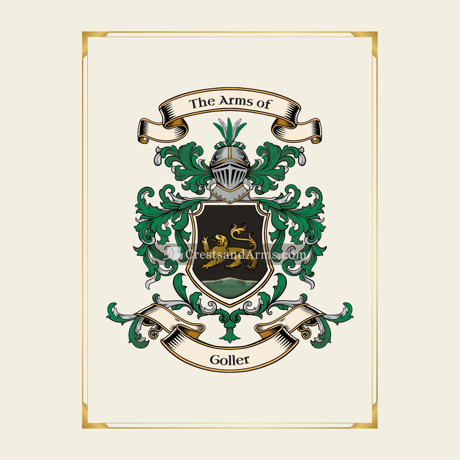 With gold border