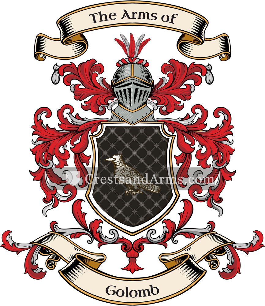 The Golomb coat of arms, drawn from the recorded blazon