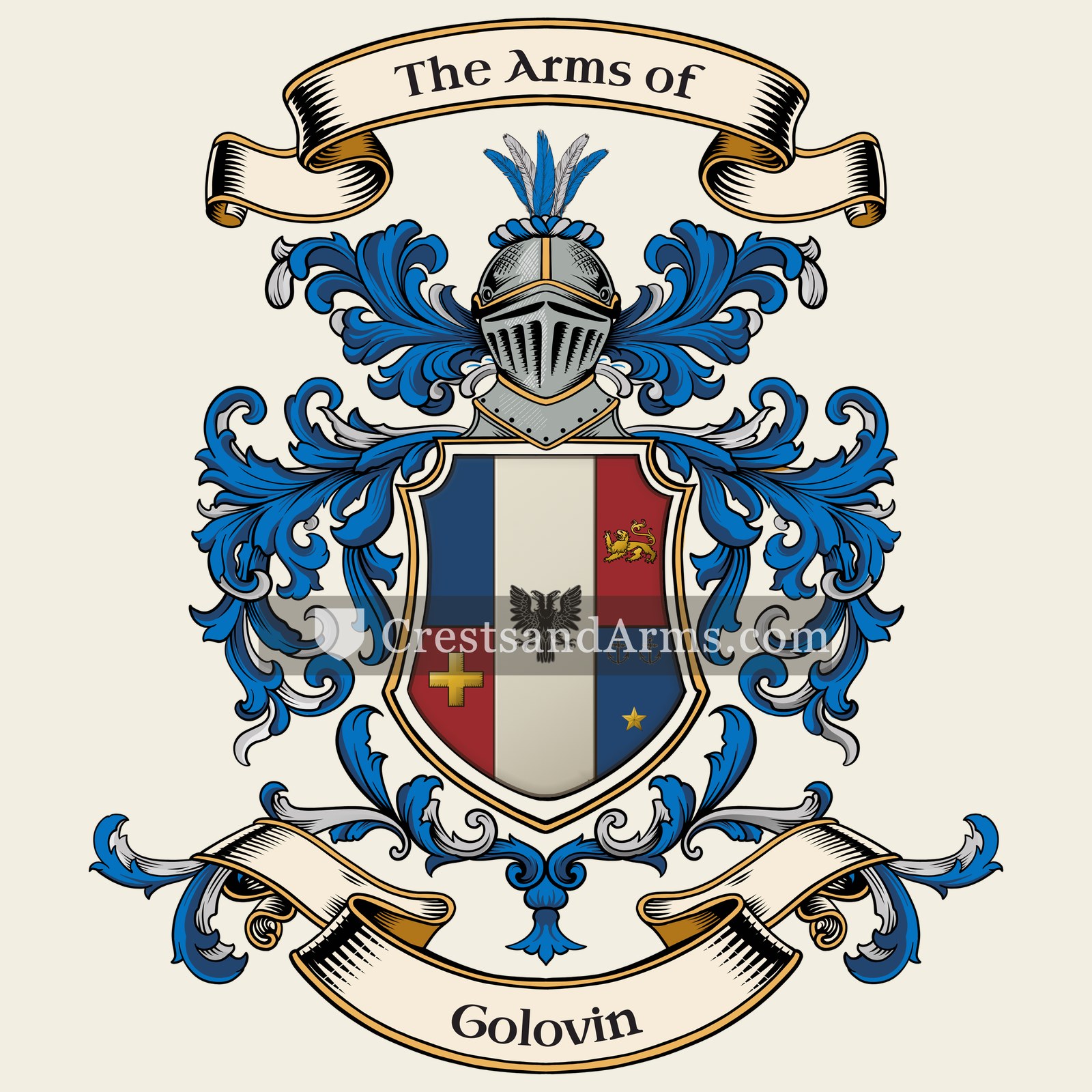 The Golovin coat of arms, drawn from the recorded blazon