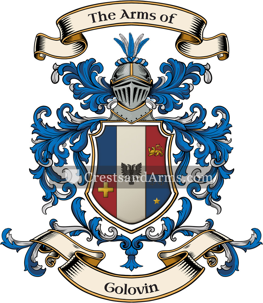 The Golovin coat of arms, drawn from the recorded blazon