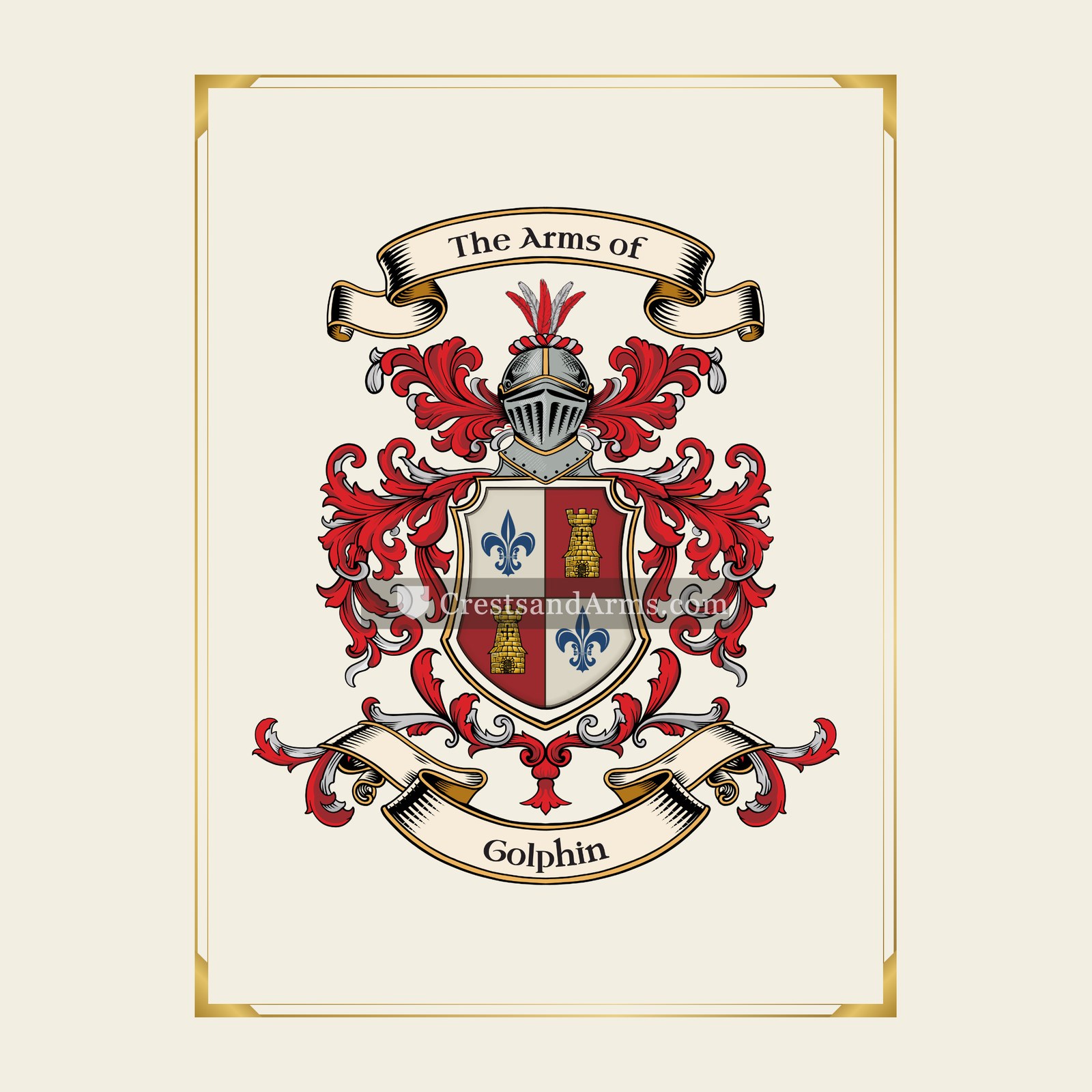 With gold border
