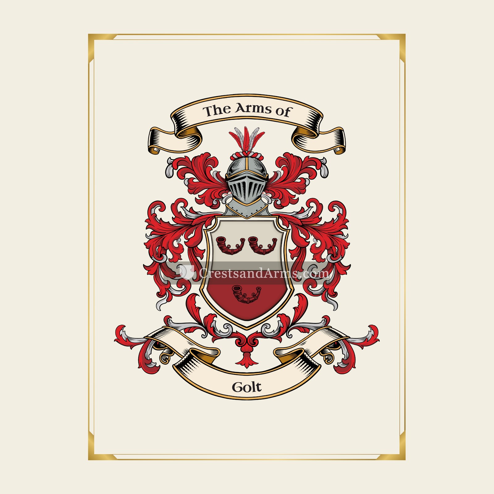 With gold border