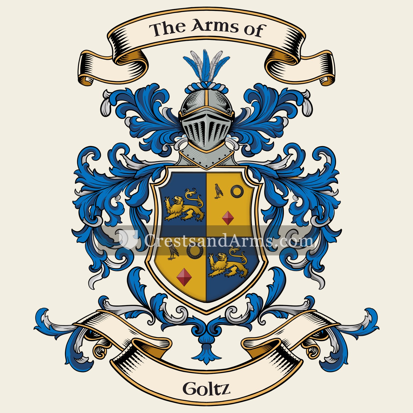 The Goltz coat of arms, drawn from the recorded blazon