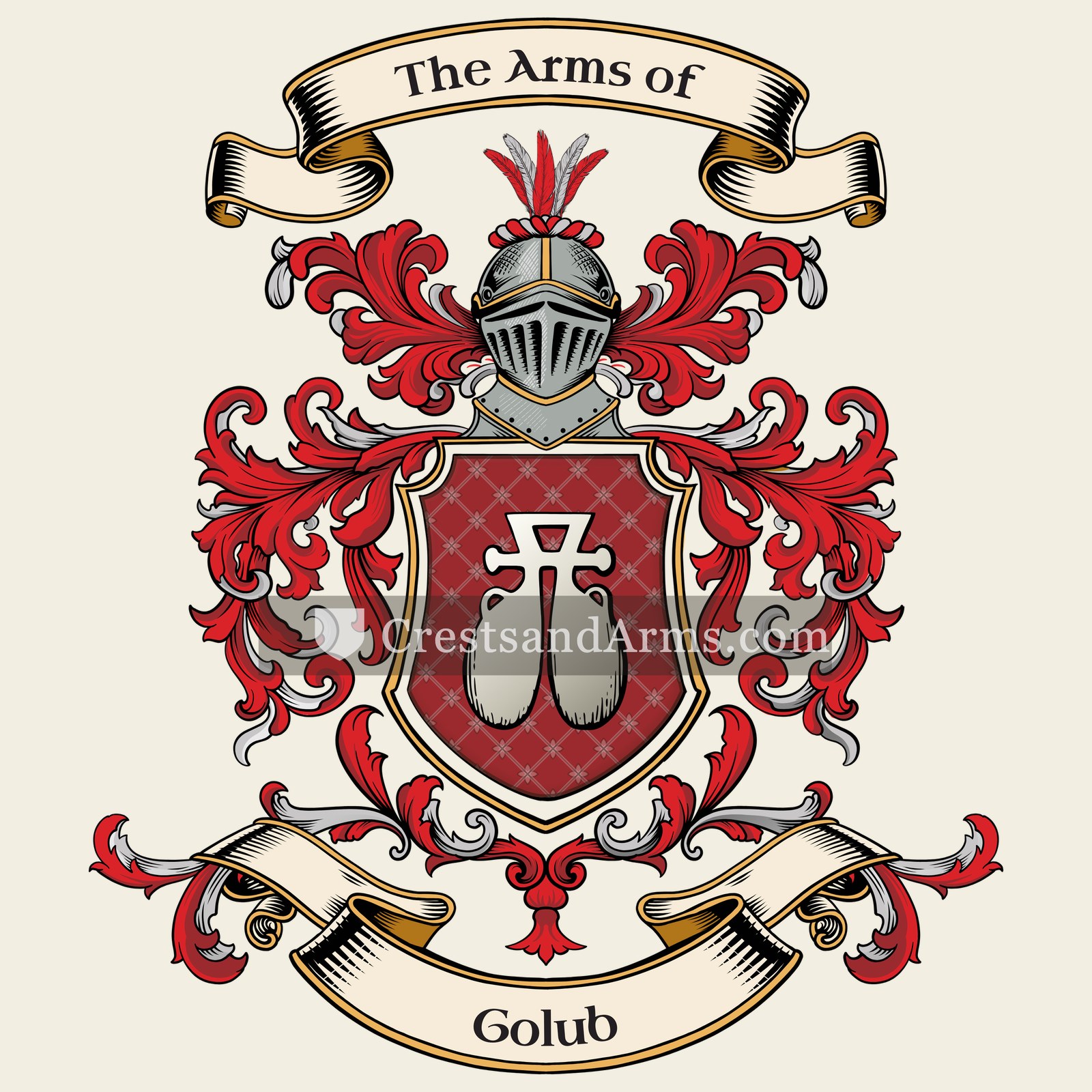 The Golub coat of arms, drawn from the recorded blazon
