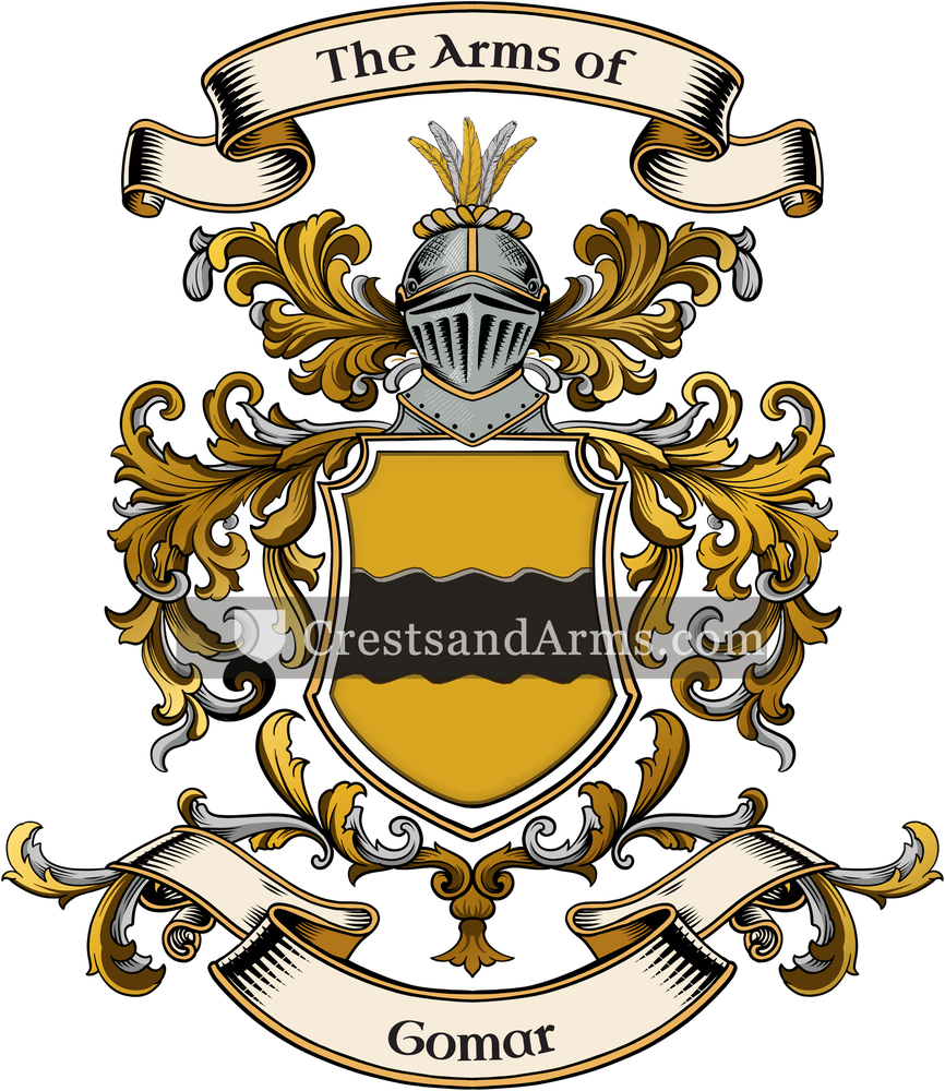 The Gomar coat of arms, drawn from the recorded blazon