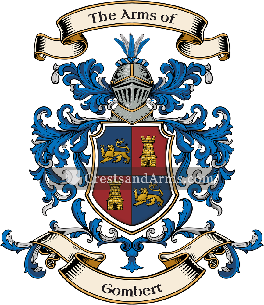 The Gombert coat of arms, drawn from the recorded blazon