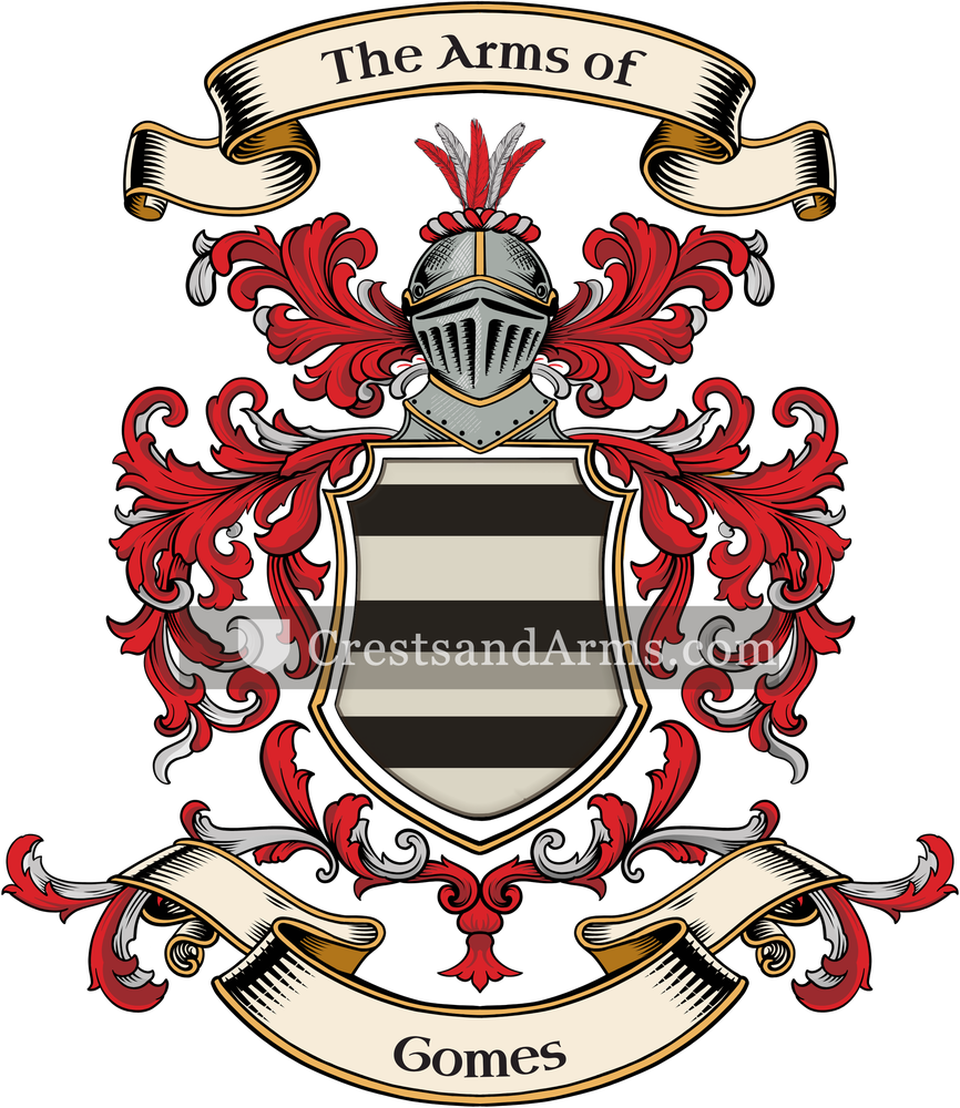 The Gomes coat of arms, drawn from the recorded blazon