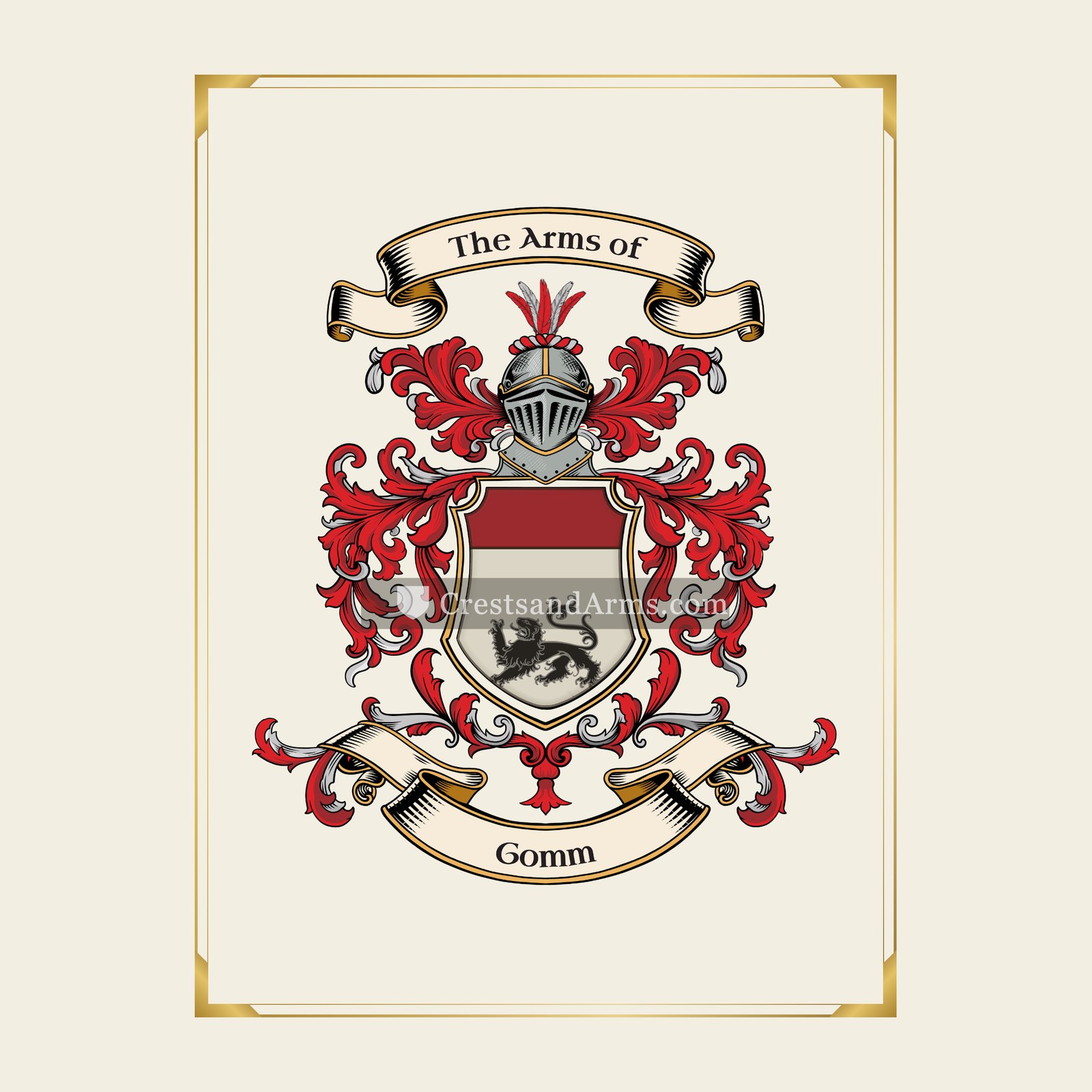 With gold border
