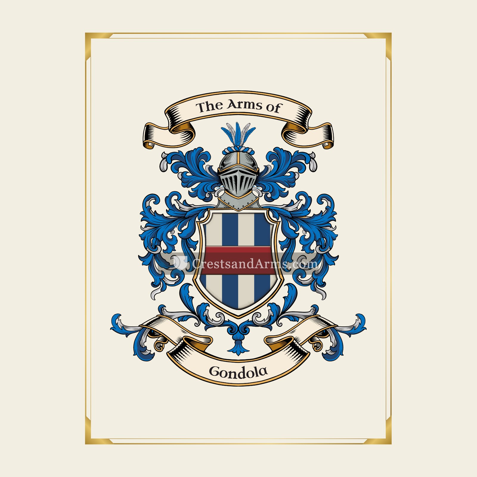 With gold border