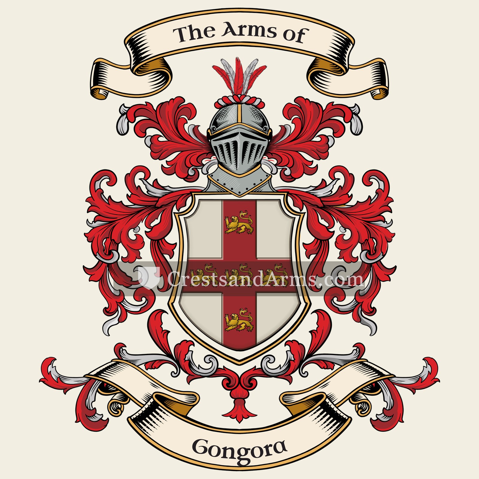 The Gongora coat of arms, drawn from the recorded blazon