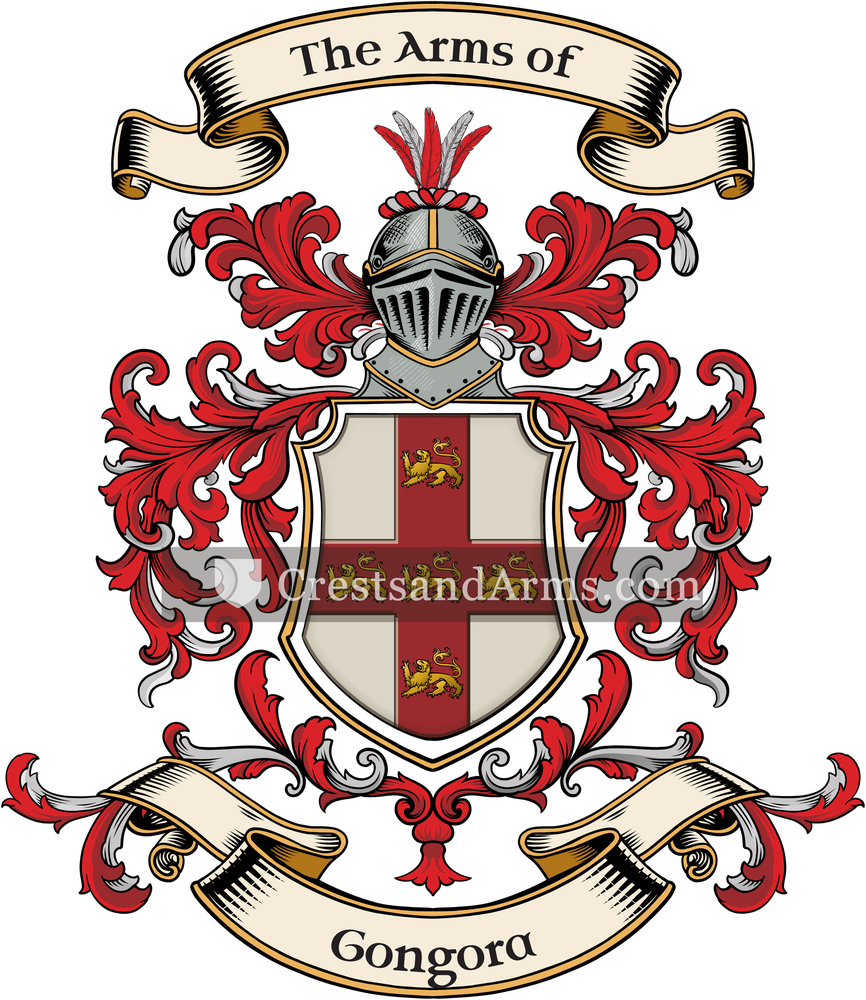 The Gongora coat of arms, drawn from the recorded blazon