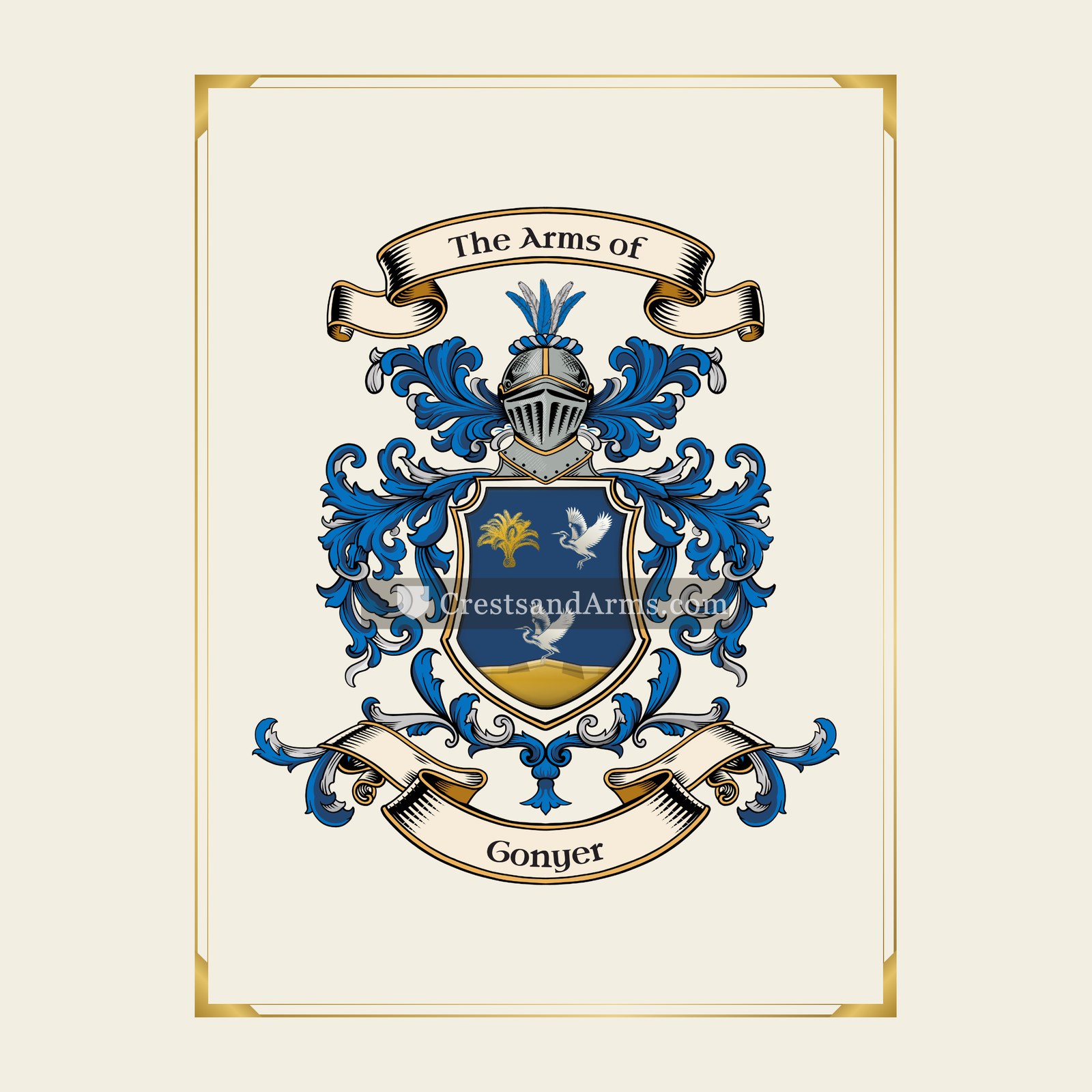 With gold border