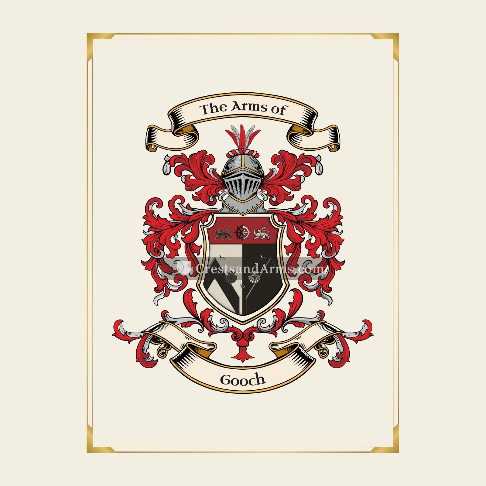 With gold border