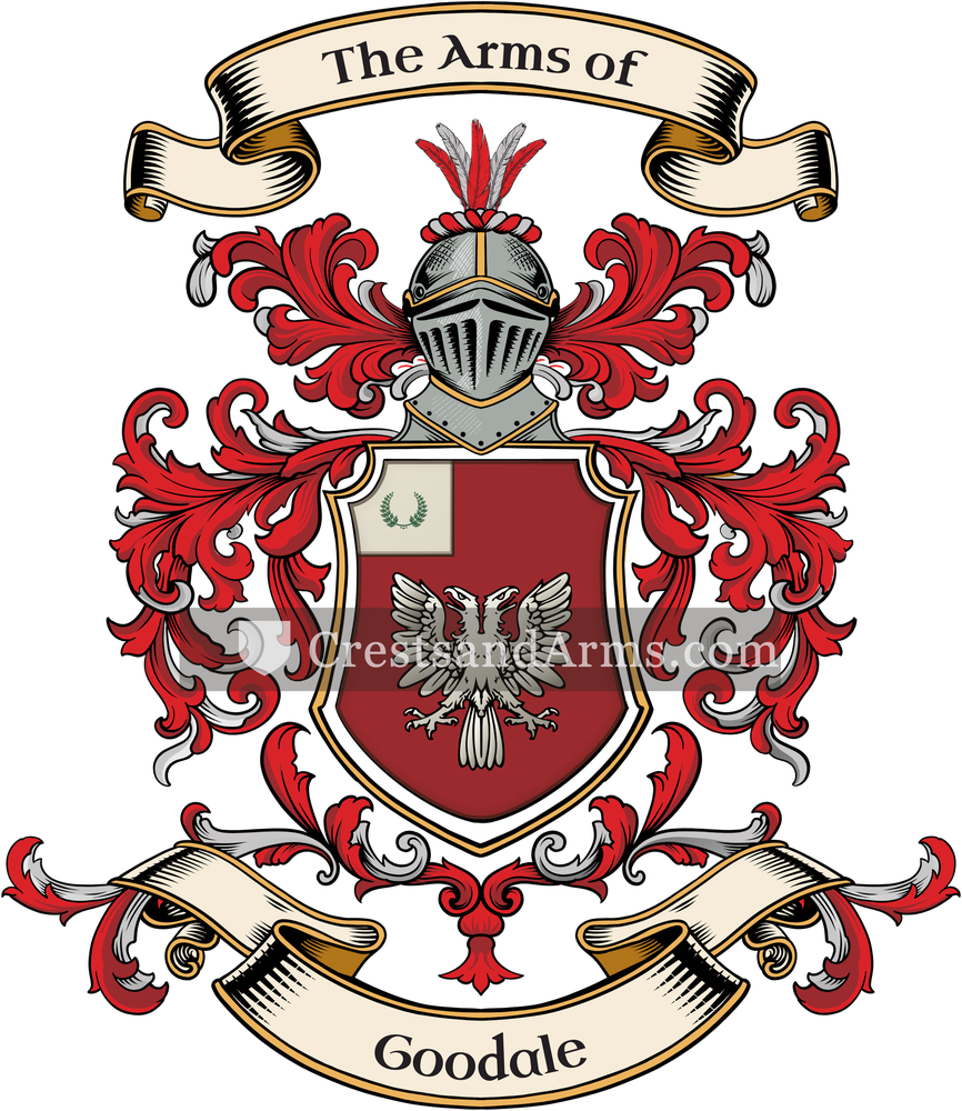 The Goodale coat of arms, drawn from the recorded blazon